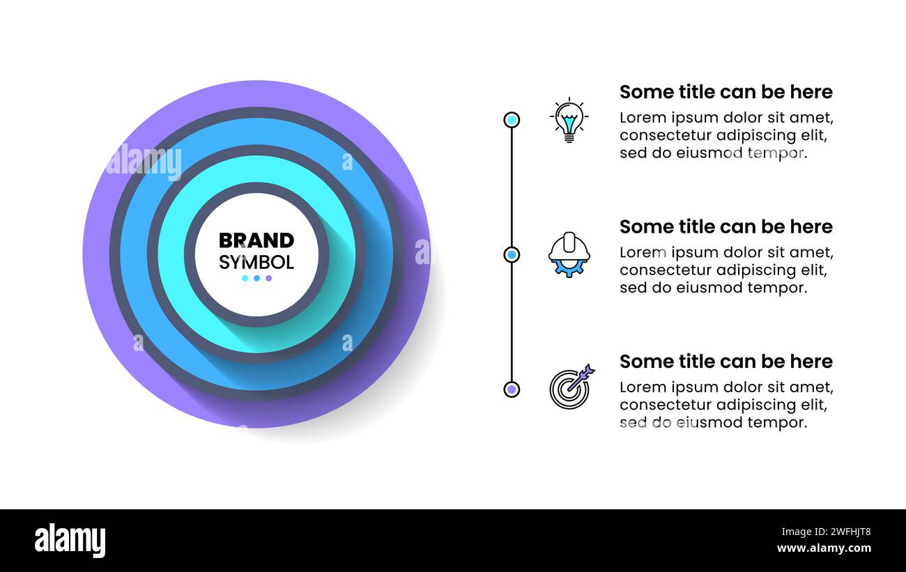 Infographic template with icons and 3 options or steps. Circles in ...