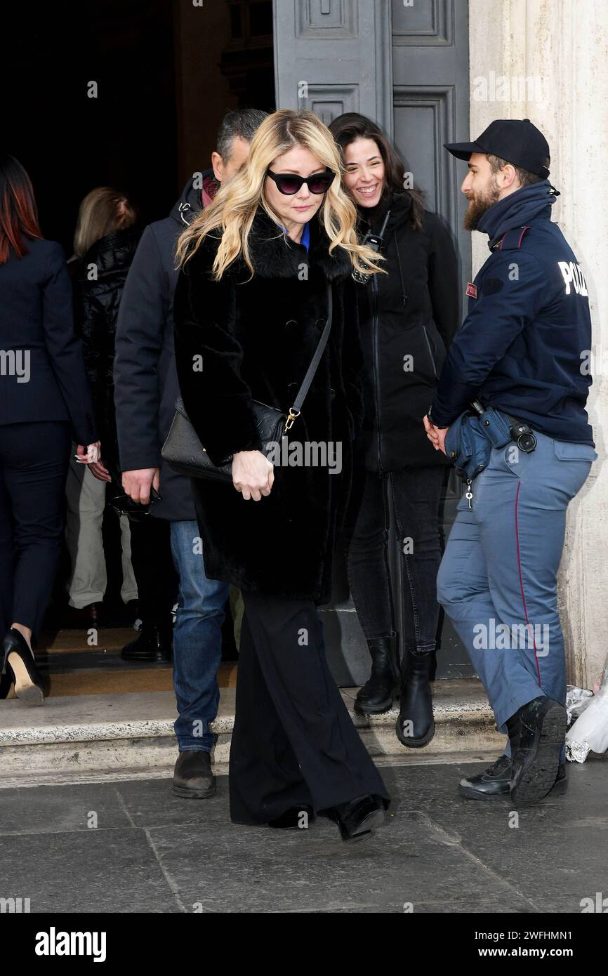 Rome, Italy. 31st Jan, 2024. Rome, Funeral of Sandra Milo at the Church of the Artists. In the photo: Angela Melillo Credit: Independent Photo Agency/Alamy Live News Stock Photo