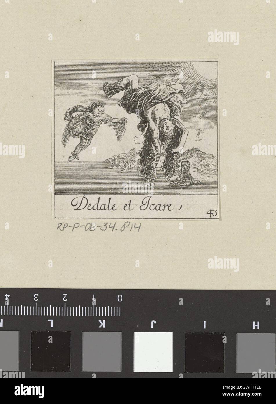 Daedalus en Icarus, Anonymous, Stefano Della Bella, 1620 - 1664 print ...