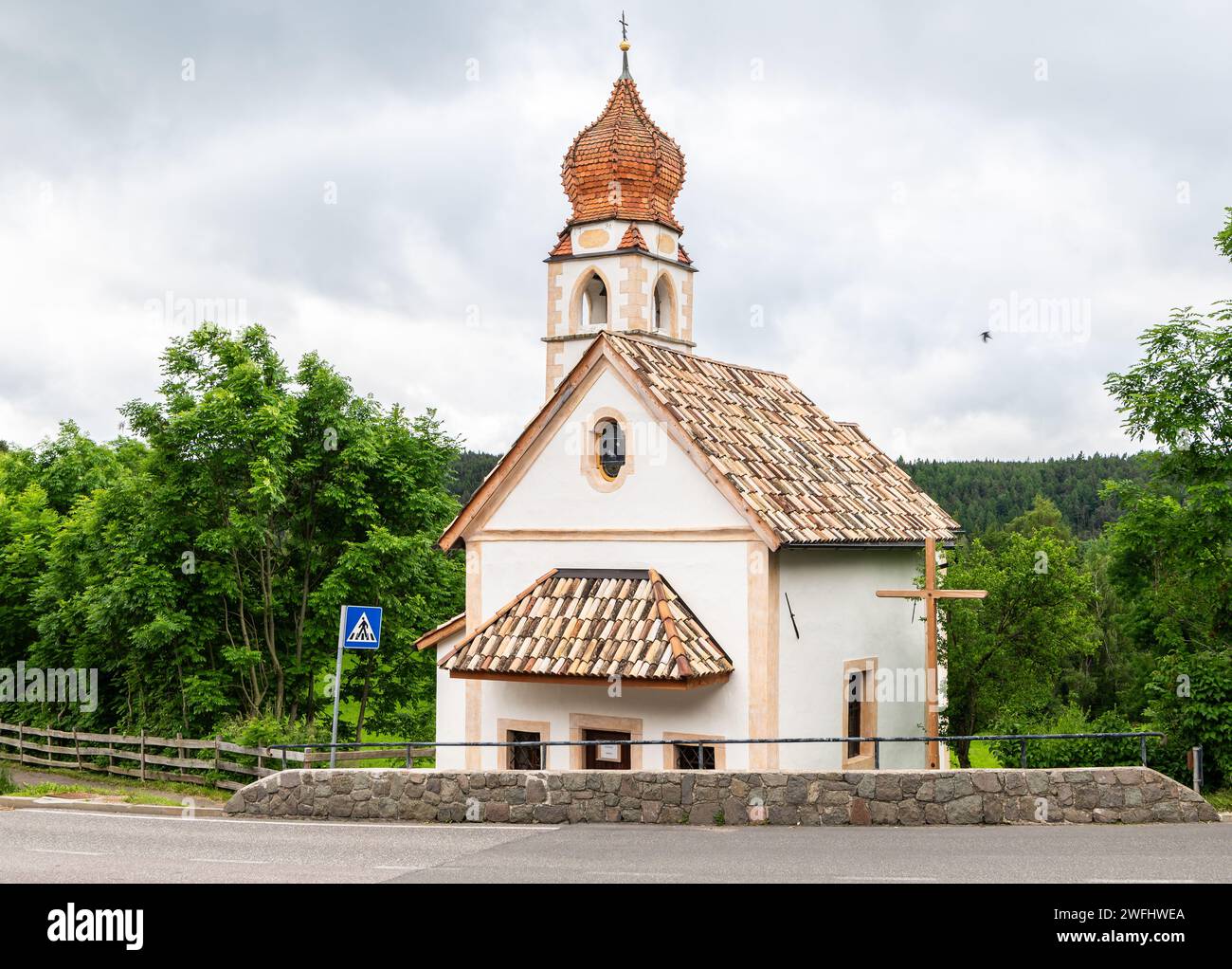 Saint Joseph church, Costalovara, Renon (Ritten) plateau, Bolzano province, South Tyrol, Trentino Alto Adige,northern Italy, Europe Stock Photo