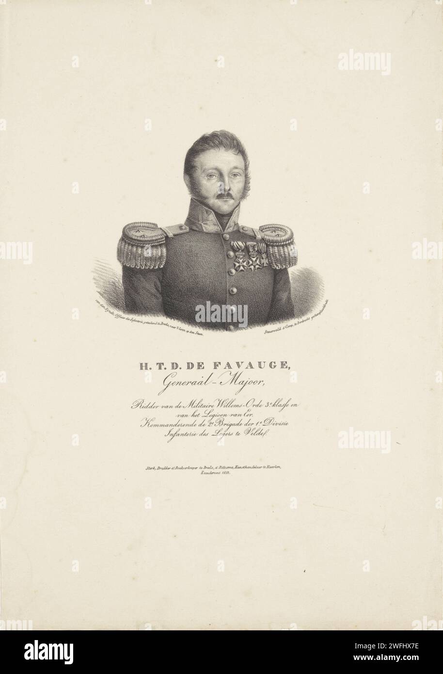 Portrait of Henri David Theodore de Favauge, Petrus Van den Eynde, 1832