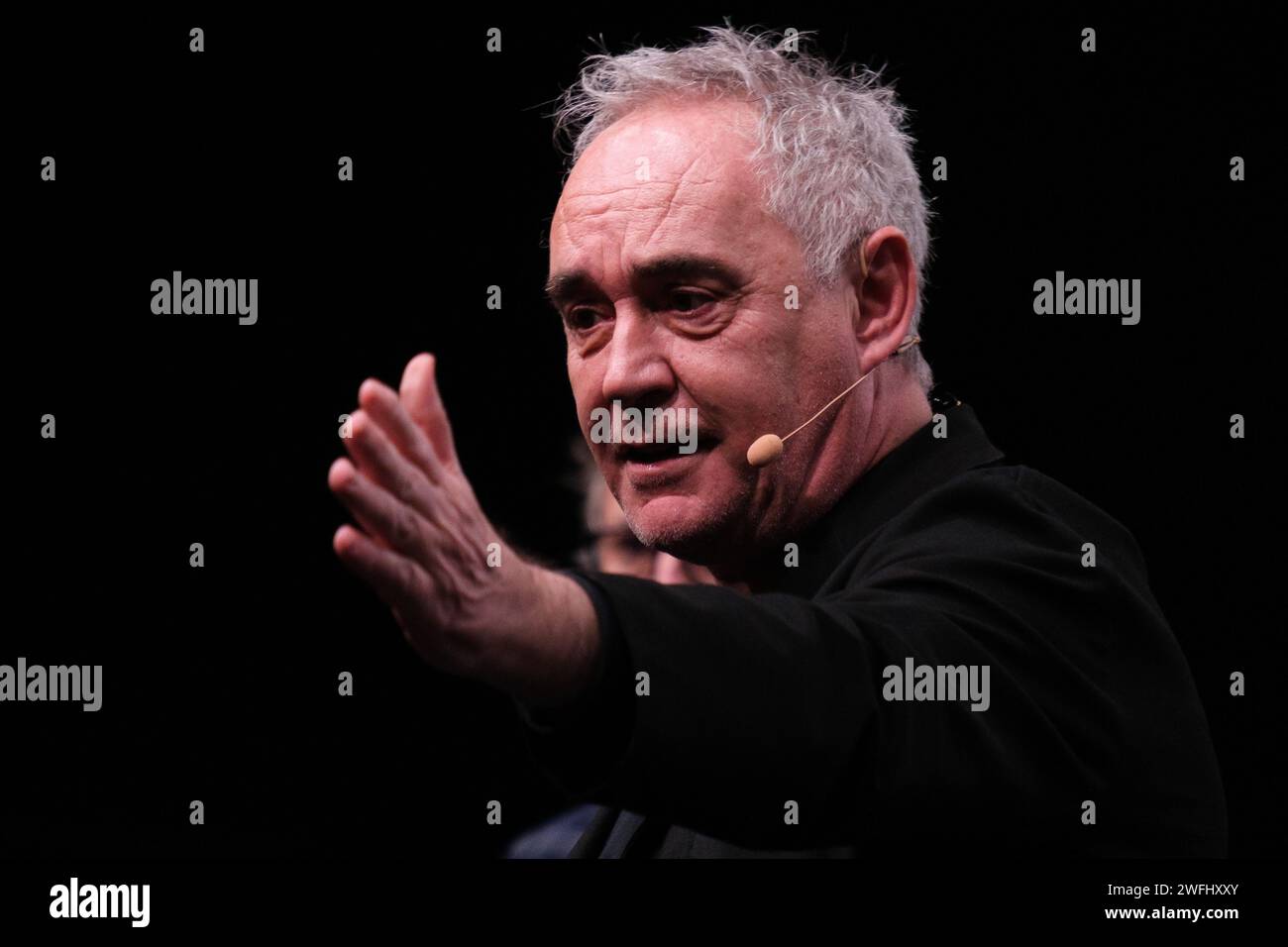 Spanish chef Ferran Adria of  elBulli Foundation during the edition of the Madrid international gastronomic congress,  Madrid January 30, 2024 Spain Stock Photo