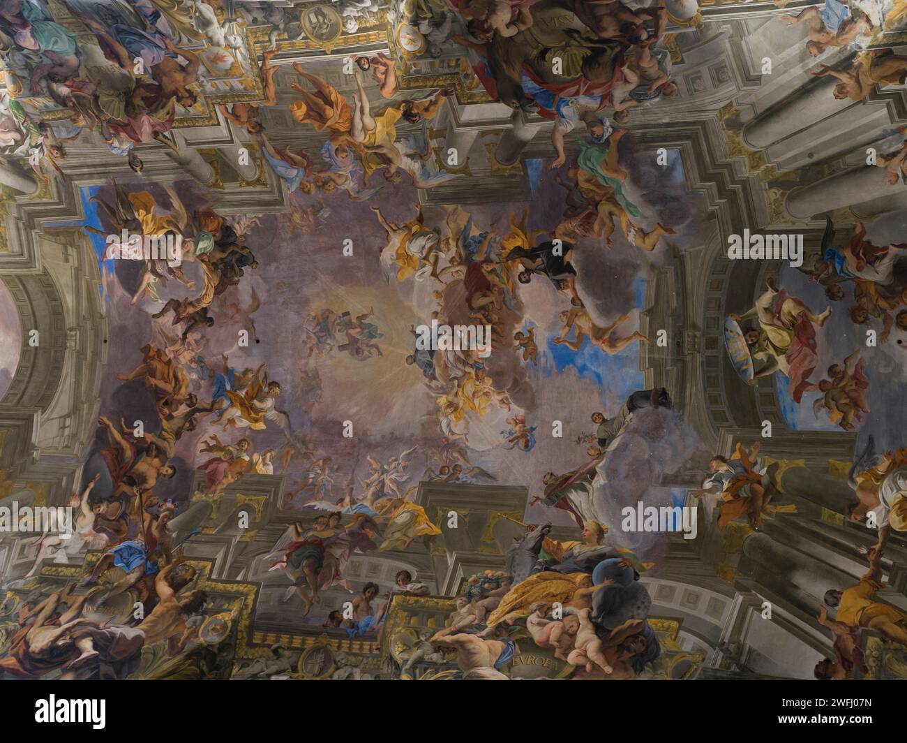 Biblical paintings on a ceiling in