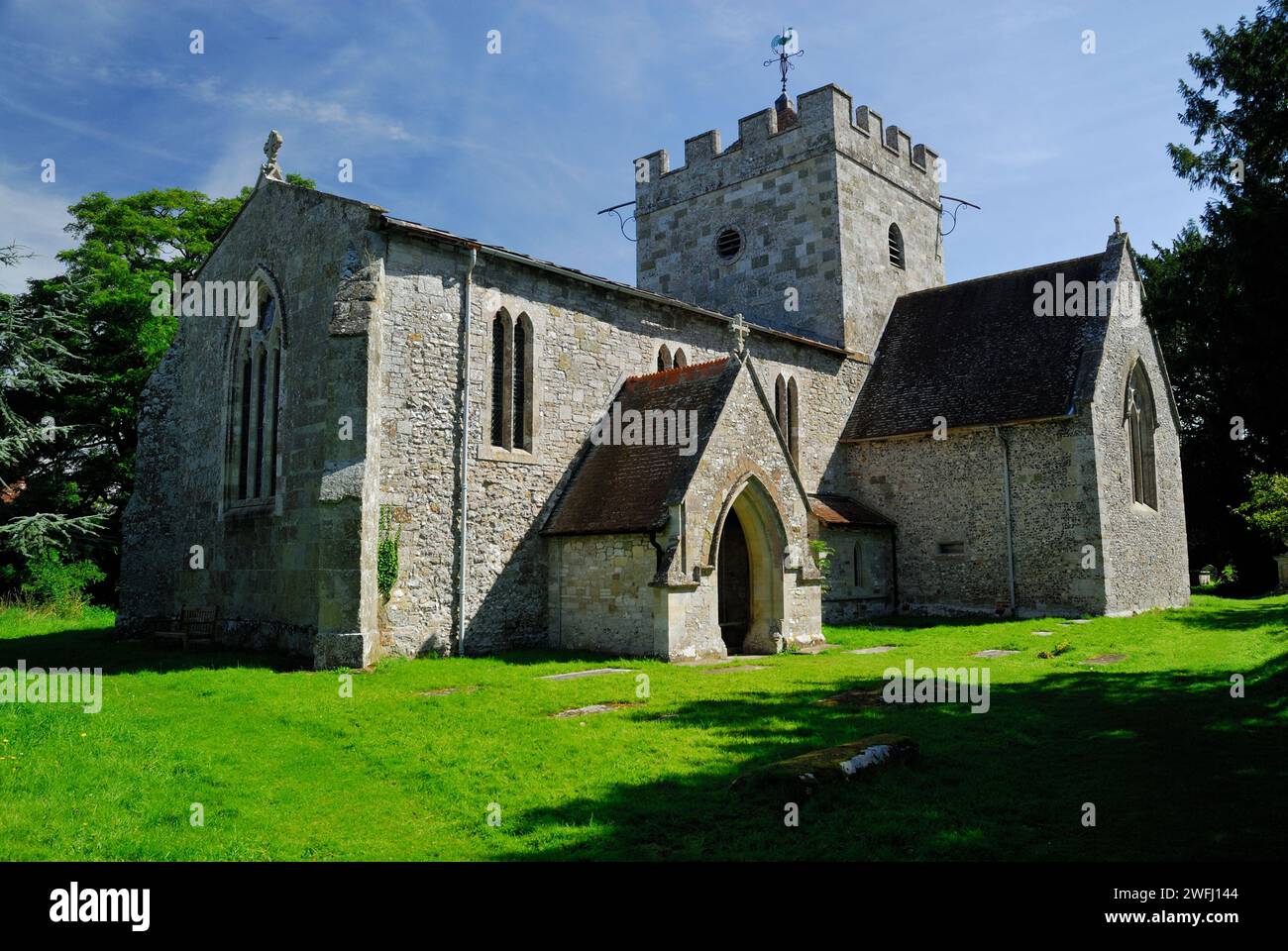 St Peter's church, Britford, near Salisbury, Wiltshire. Stock Photo