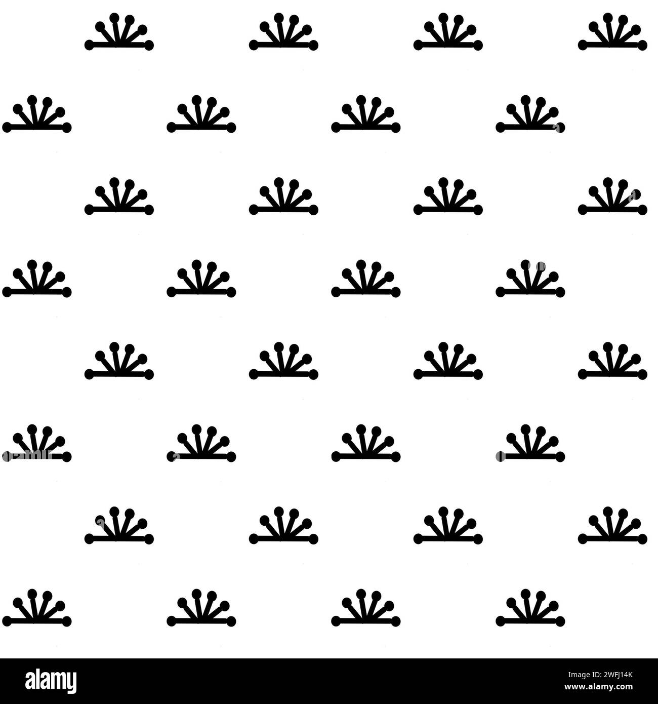 Decorative pattern illustration. Black and white print design Stock