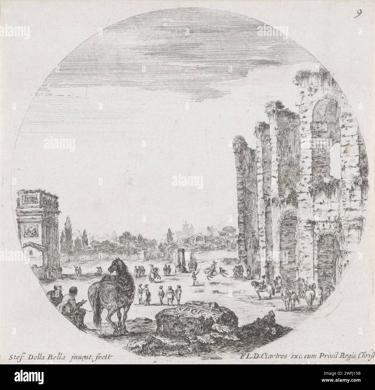 Landscape with the Colosseum and the Boog of Constantijn, Stefano della ...