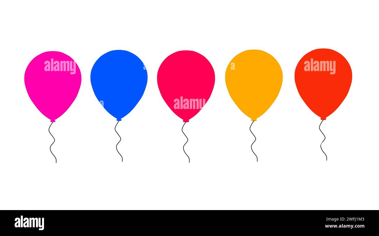 Colorful Balloons isolated on white background illustration Stock Photo ...