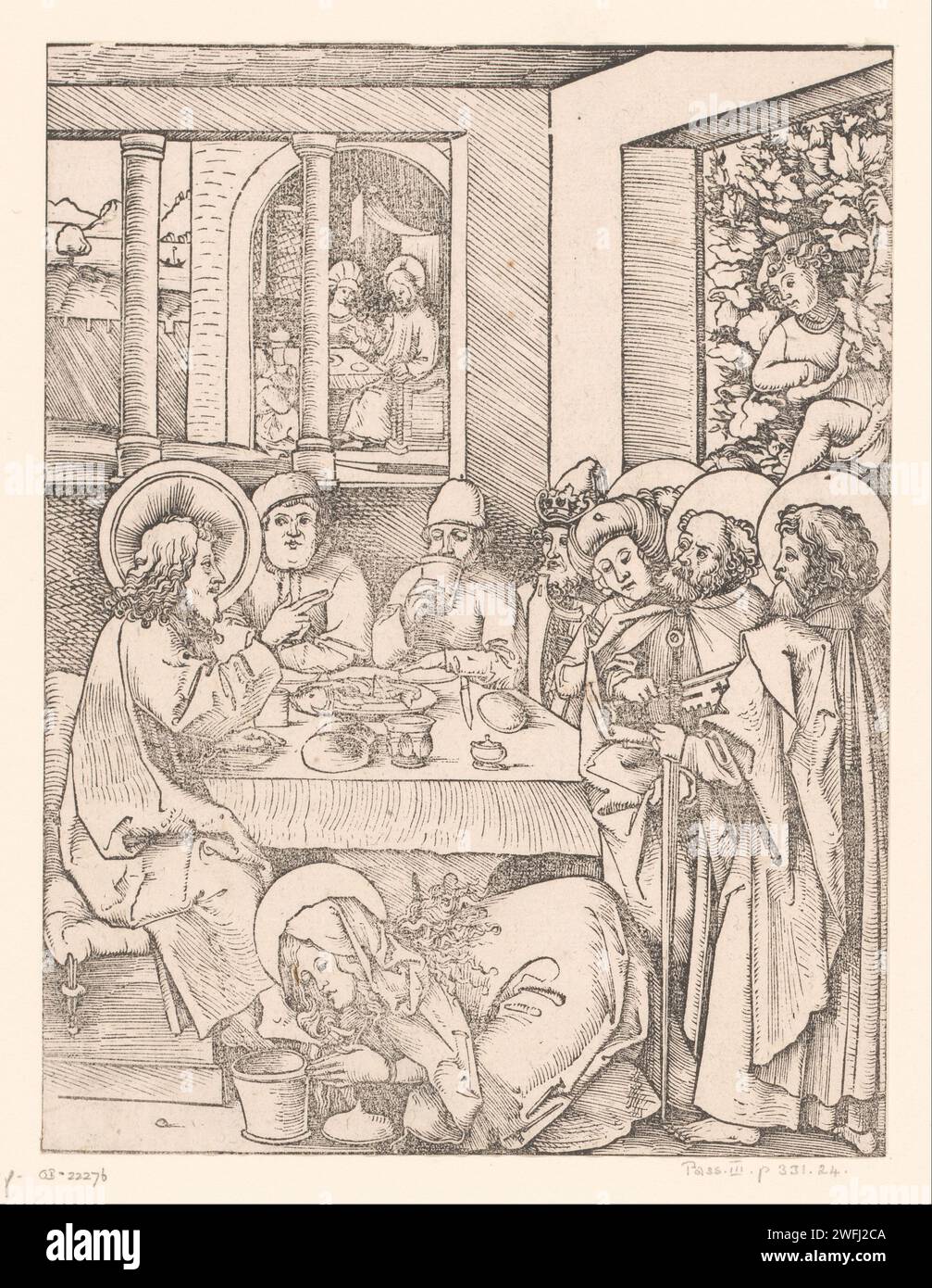 Christ with Simon de Pharmishee and Mary Magdalena Oints the feet of ...