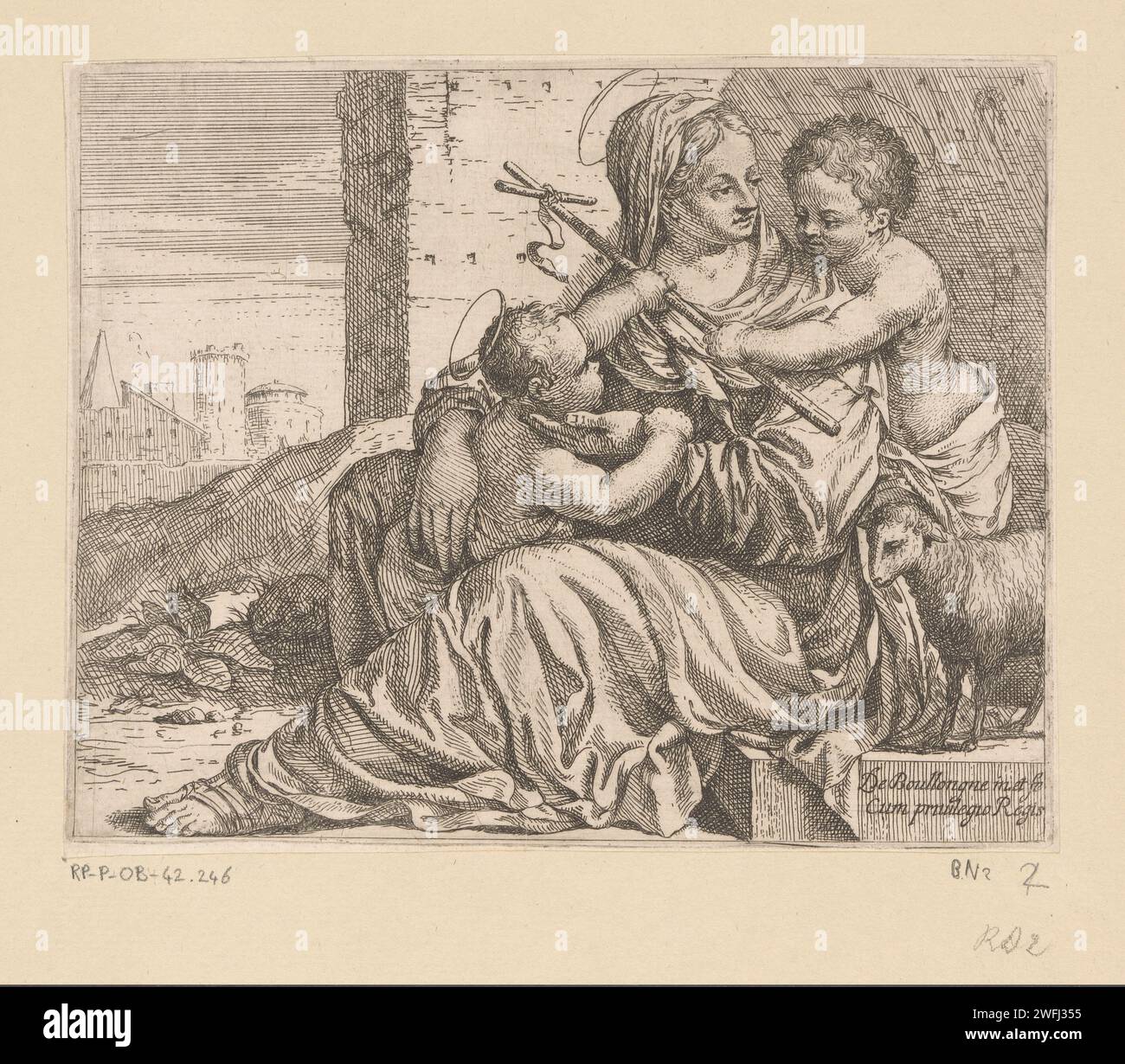 Maria Met Kind in Johannes de Doper, Louis de Boulogne (I), 1619 - 1674 ...