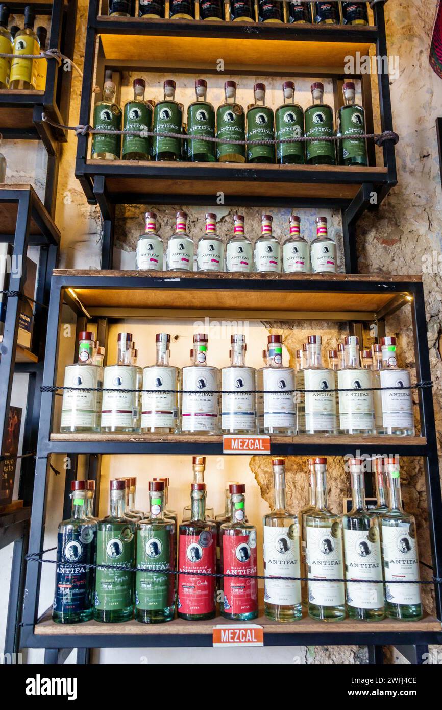 Antifaz mezcal liquor alcoholic drink bottles hires stock photography