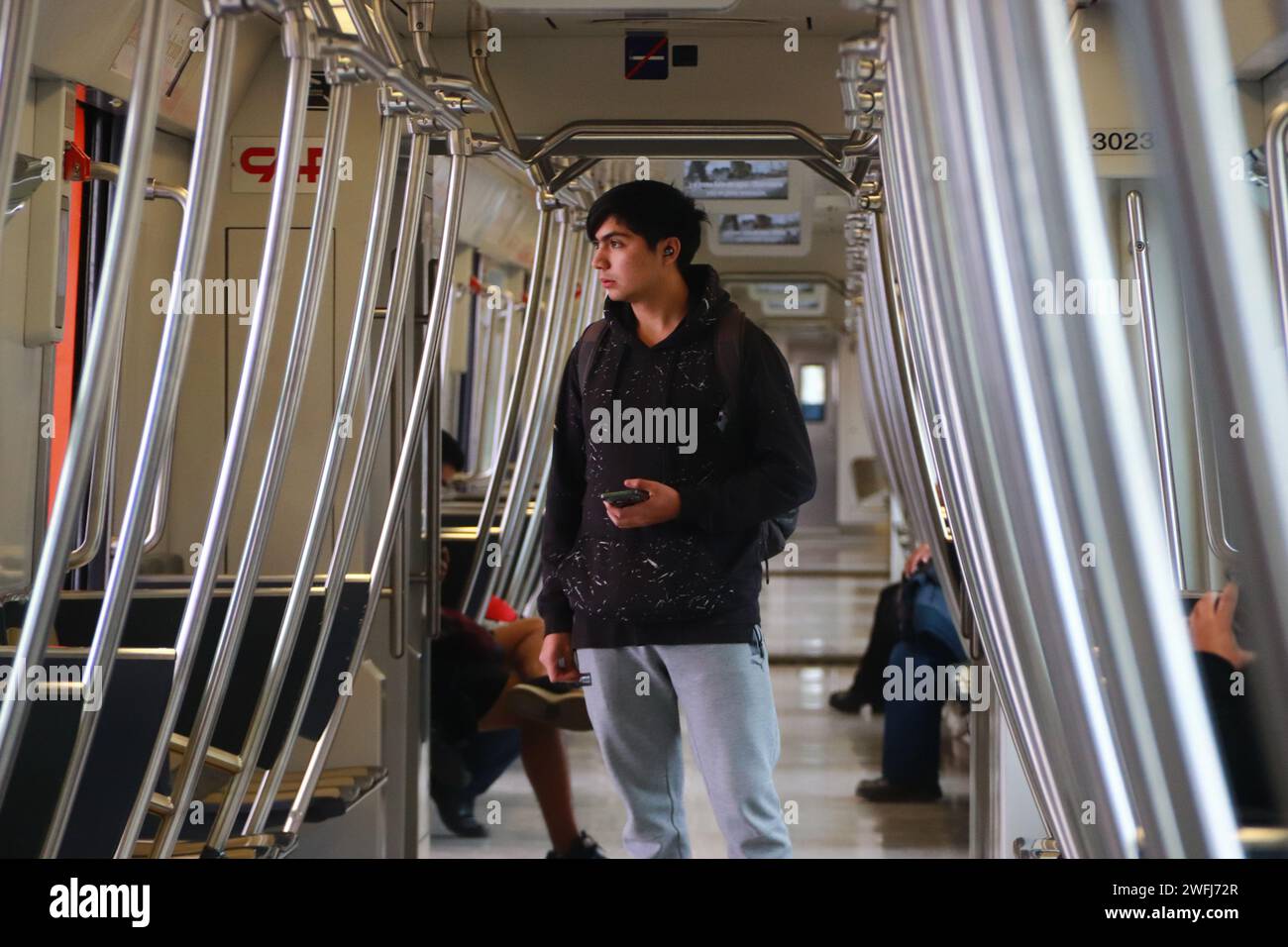 Mexico City Mexico 30th Jan 2024 Passengers Make The First Trip On   Mexico City Mexico 30th Jan 2024 Passengers Make The First Trip On Tlahuac Mixcoac Station Section Of The Line 12 Mexico City Metro After More Than 2 Years Of Inactivity For Work Maintenance Due To The Collapse Of The Olivos Station On January 30 2024 In Mexico City Mexico Credit Image Carlos Santiagoeyepix Via Zuma Press Wire Editorial Usage Only! Not For Commercial Usage! 2WFJ72R 