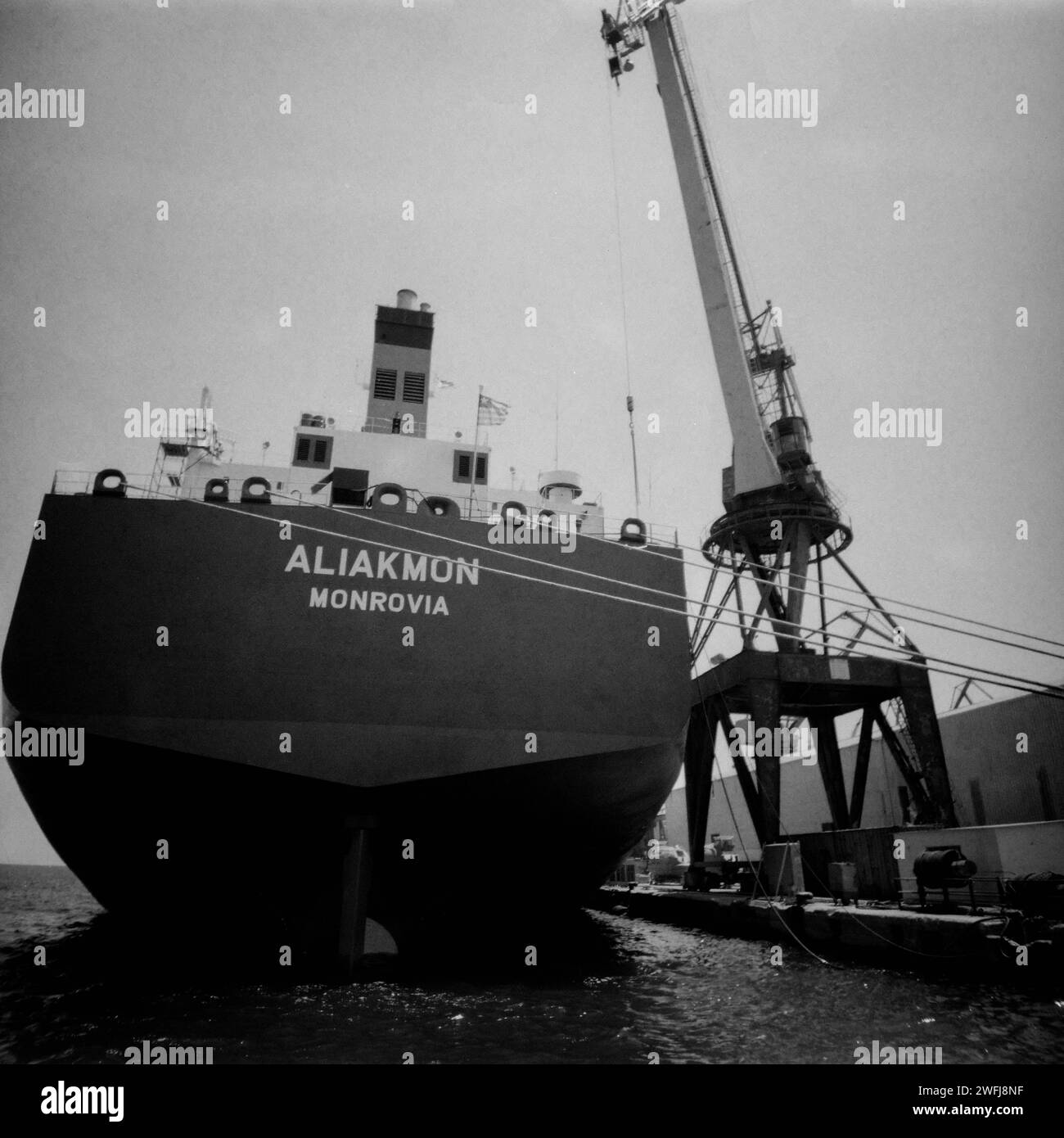Altered photography, Shipyard, Ermopouli, Syros island, Cyclades, Greece Stock Photo