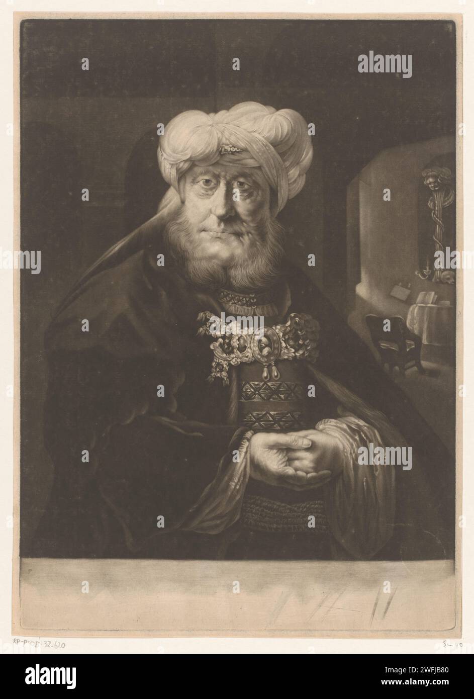 King Uzziah plagued by leprosy, William Peter, After Rembrandt van Rijn