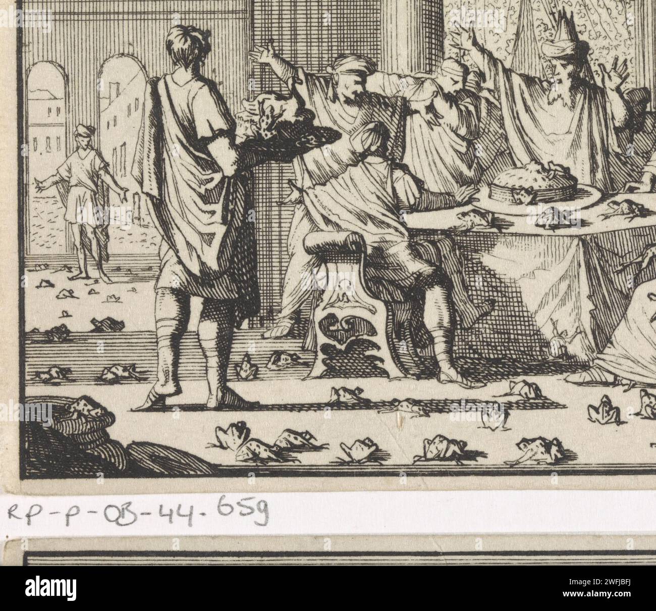 Test of the frogs, Caspar Luyken, 1698 print Amsterdam paper etching ...