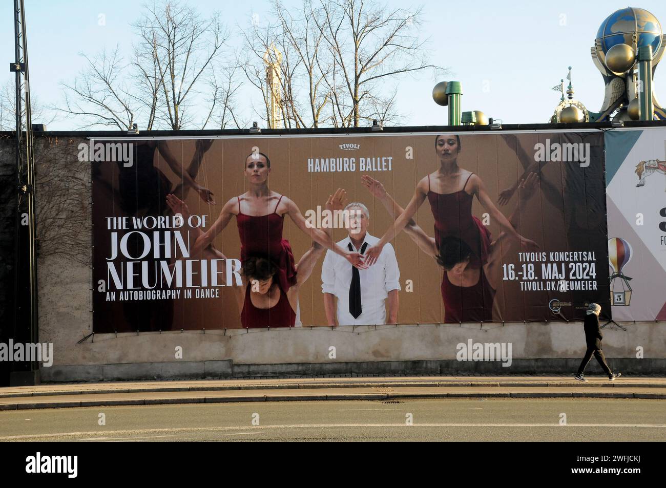 Copenhagen, Denmark /31 January 2024/. Huge billboard The world of John ...