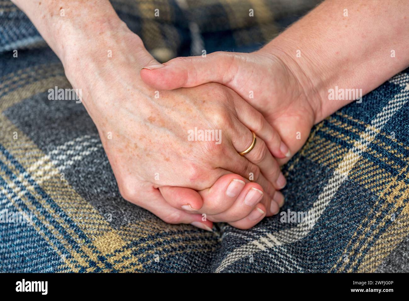 Caring Hands; Holding; UK Stock Photo