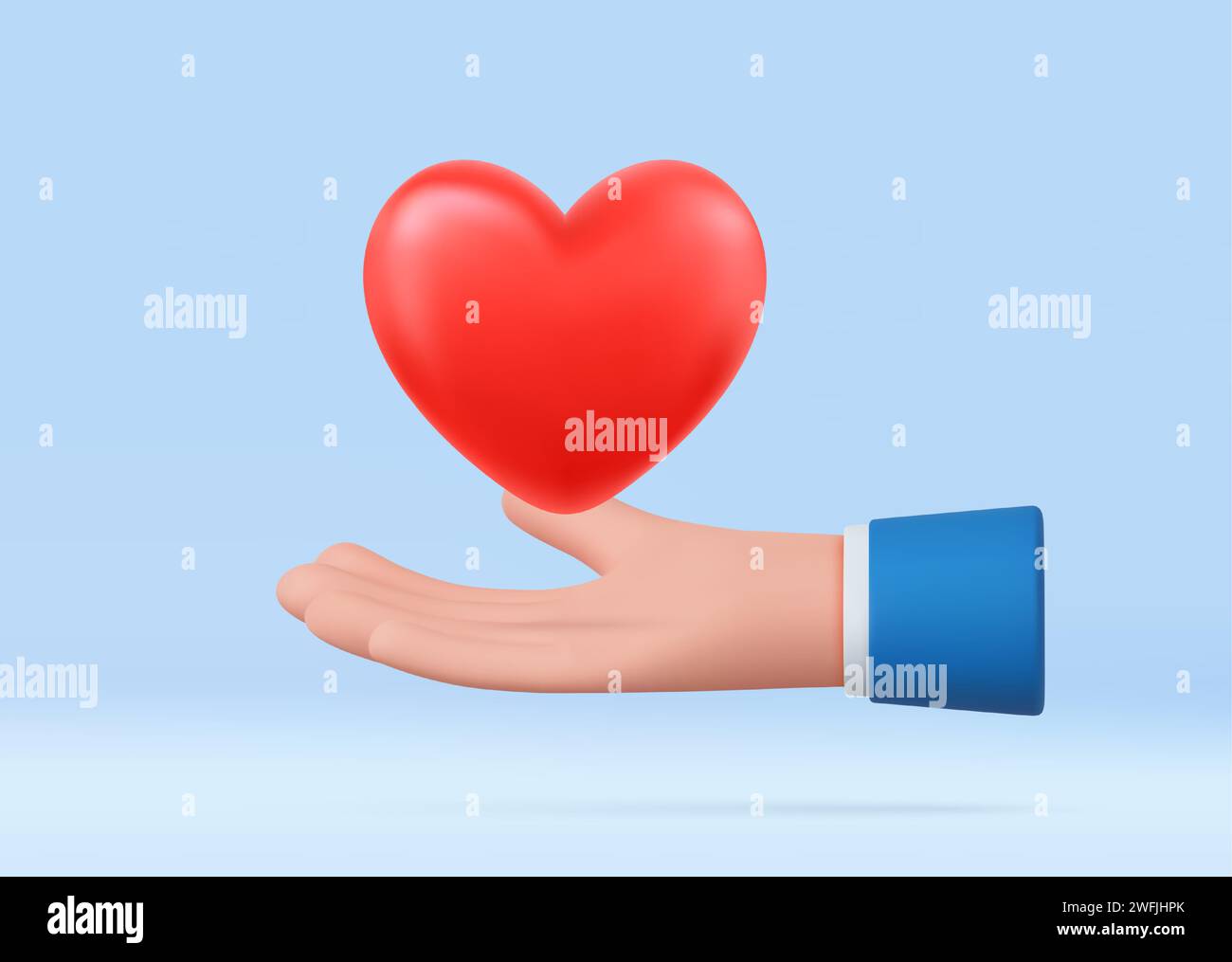Hand holding love 3d Stock Vector Images - Alamy
