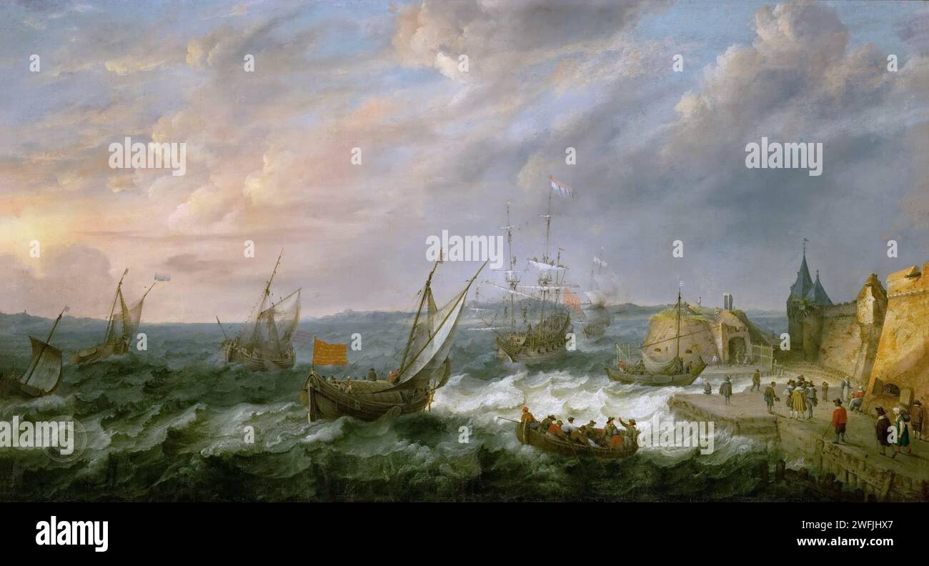 Adam Willaerts -- Seaport  1577–1664 Stock Photo