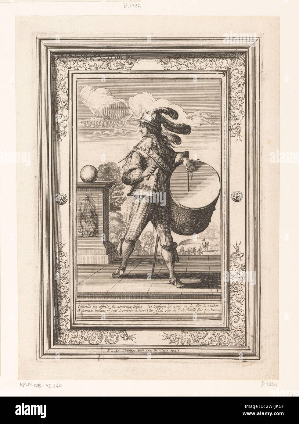 Tamboer on a landing, dressed according to the fashion of ca. 1630