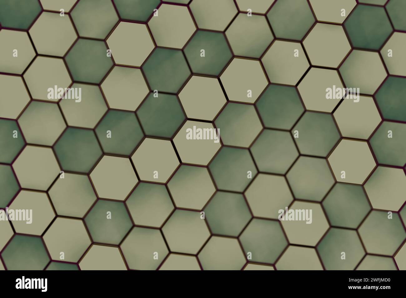 Hexagonal abstract background with a gradient from Gold, creating a modern, visually striking effect Stock Photo