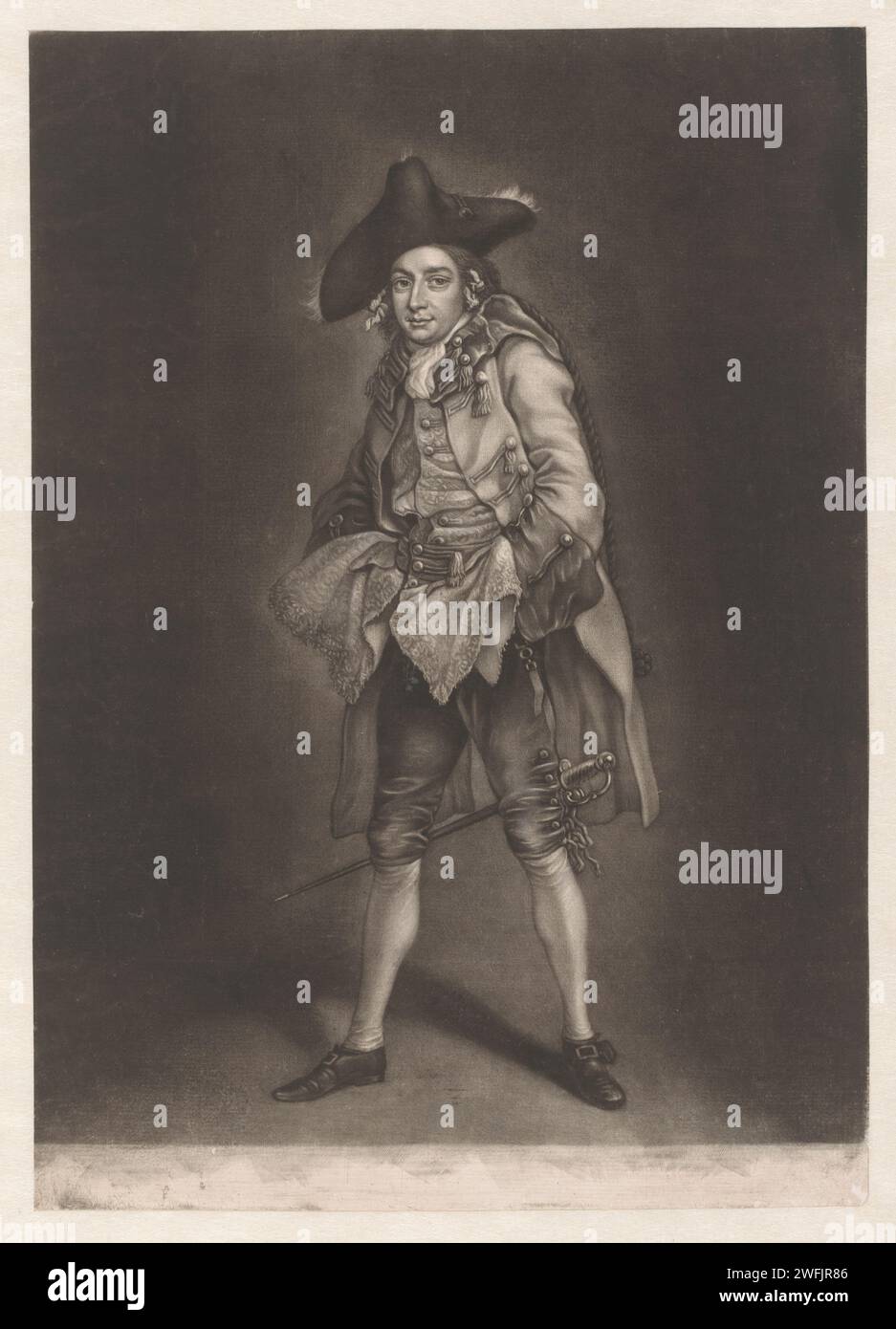 Portrait of Henry Woodward as the Lord from Lethe, James Mcardell