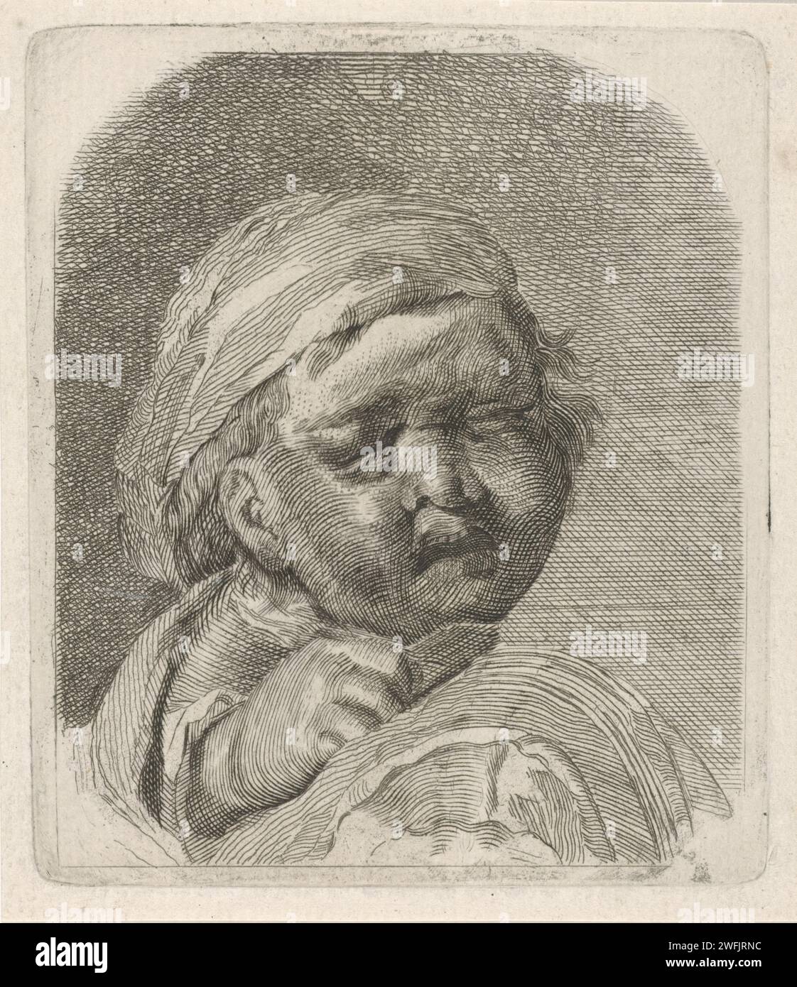 Crying Child, Pieter de Mare, 1768 - 1796 print  Leiden paper etching / engraving child (+ being sad, suffering, sorrowing) Stock Photo