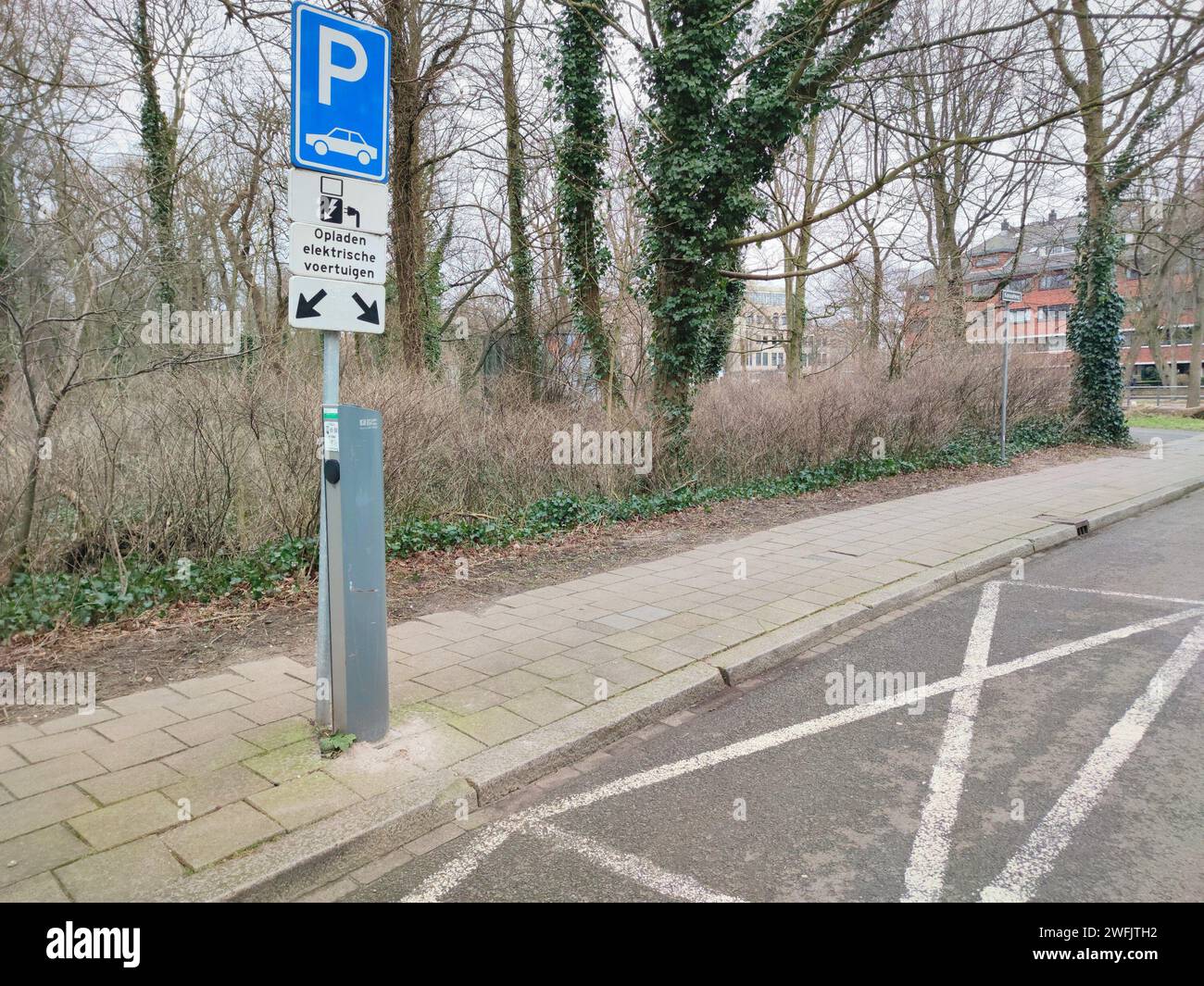 Parking lot in the city of The Hague, Netherlands where