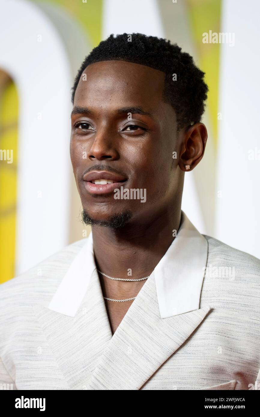 Micheal Ward poses for photographers upon arrival at the premiere of