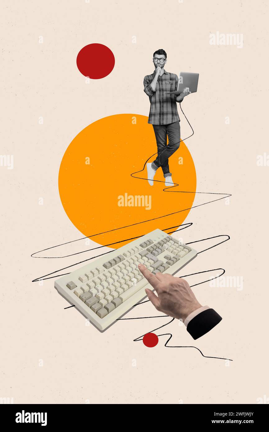 Typing on laptop keyboard montage hi-res stock photography and images ...