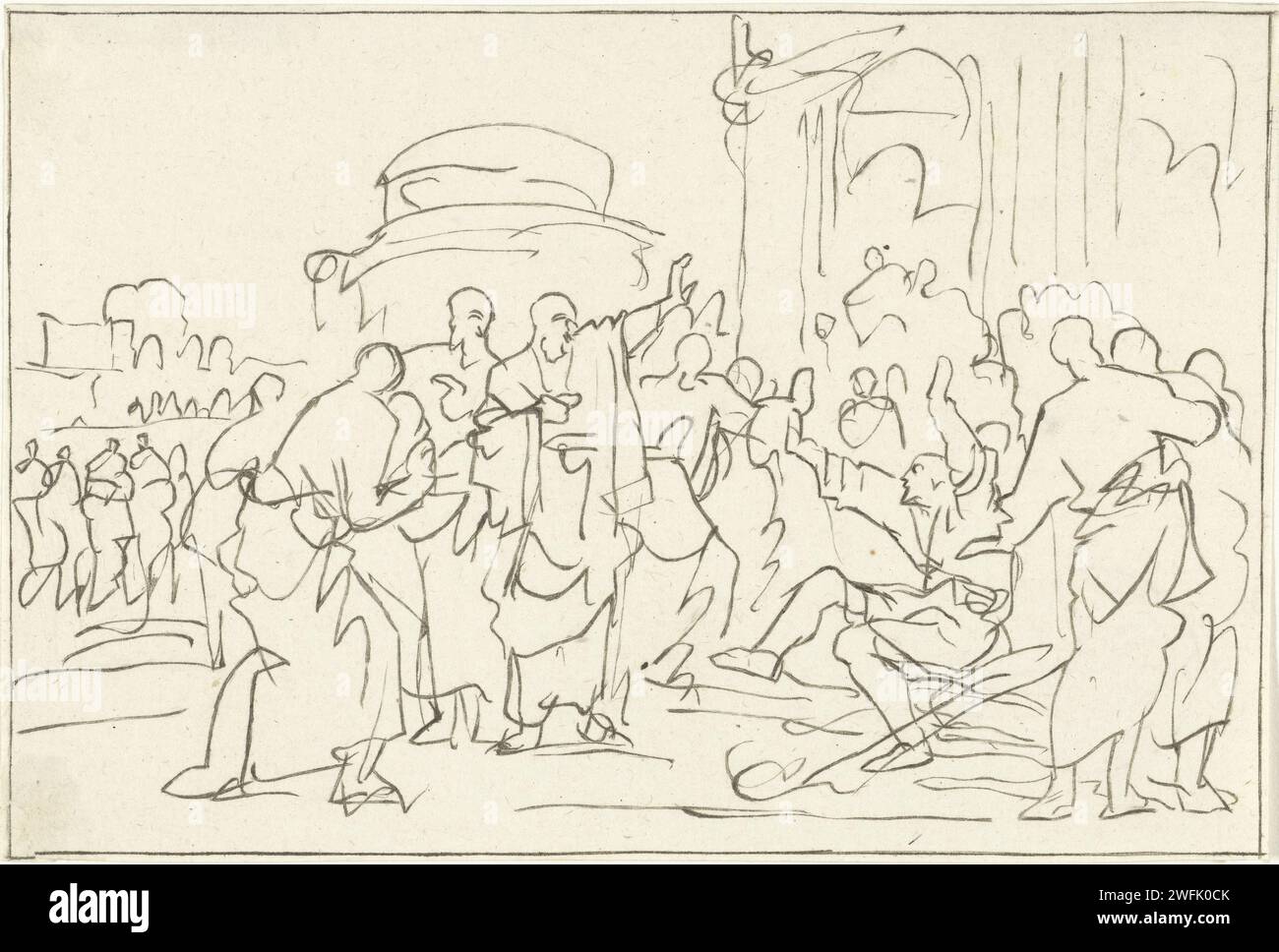 Peter and John heal a paralyzed man at the temple gate, Benjamin ...