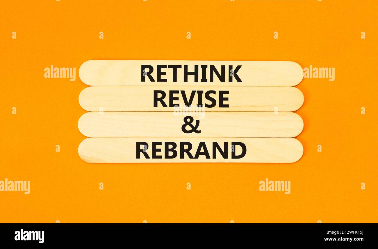 Rethink revise rebrand symbol. Concept word Rethink Revise and Rebrand ...