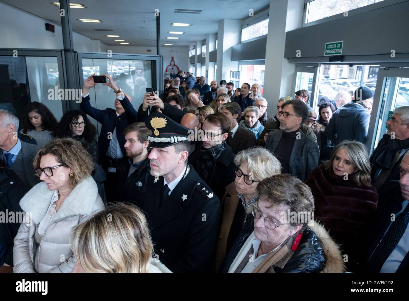 Foto Alessandro Cimma/LaPresse 31-01-2024 Milano, Italia.Via Paravia. Città metropolitana di Milano e Afol Metropolitana inaugurazione della nuova sede decentrata del Centro per l'Impiego di Milano, con Diana De Marchi, assessori Simona Tironi, Alessia Cappello, Gaia Romani e Claudio Sgaraglia Prefetto di Milano. Foto Alessandro Cimma/LaPresse 31-01-2024 Milano, Italia. Via Paravia. Città metropolitana di Milano e Afol Metropolitana inaugurazione della nuova sede decentrata del Centro per l'Impiego di Milano, con Diana De Marchi, assessori Simona Tironi, Alessia Cappello, Gaia Romani e Clau Stock Photo