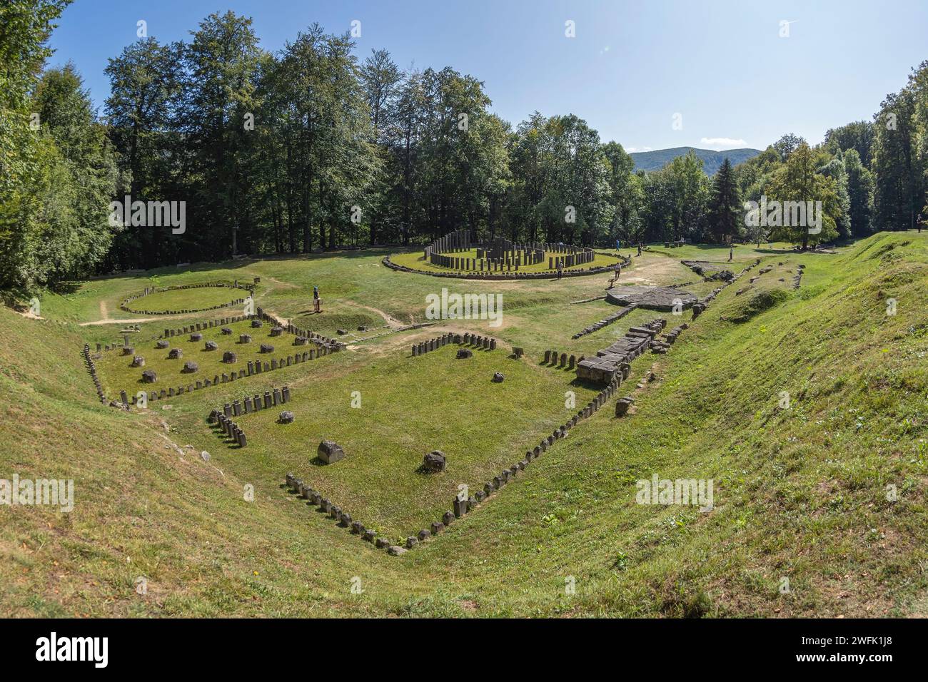 Gradistea de Munte, Hunedoara County, Romania - September 22, 2020: Ancient dacian sanctuary at the Sarmizegetusa Regia, the capital of the Dacians Stock Photo