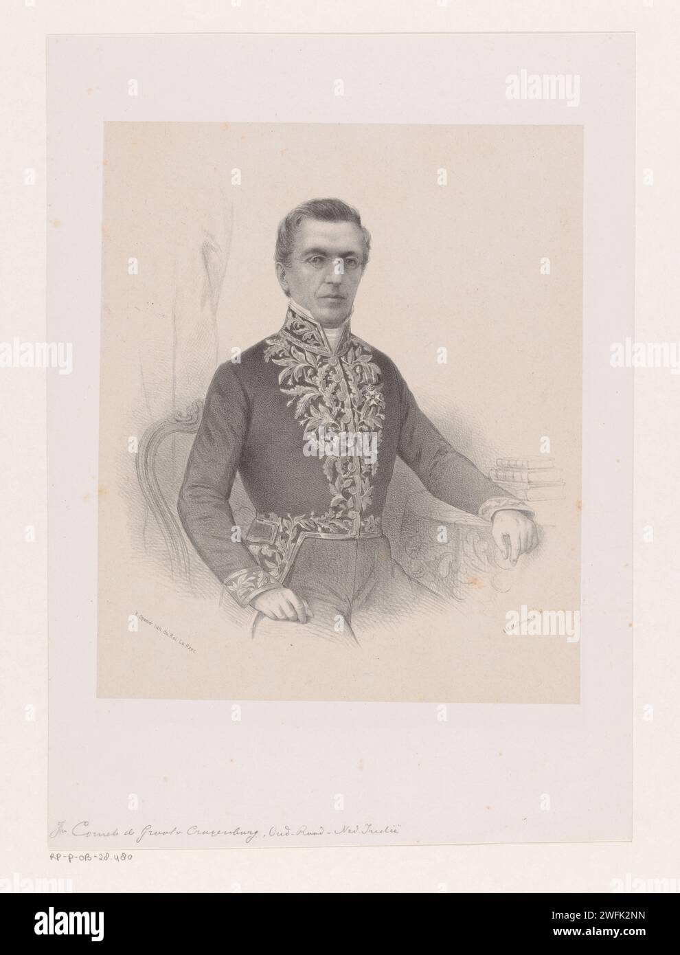 Portrait of Jean Pierre de Groot van Kraaijenburg, Johan Hendrik Hoffmeister, c. 1853