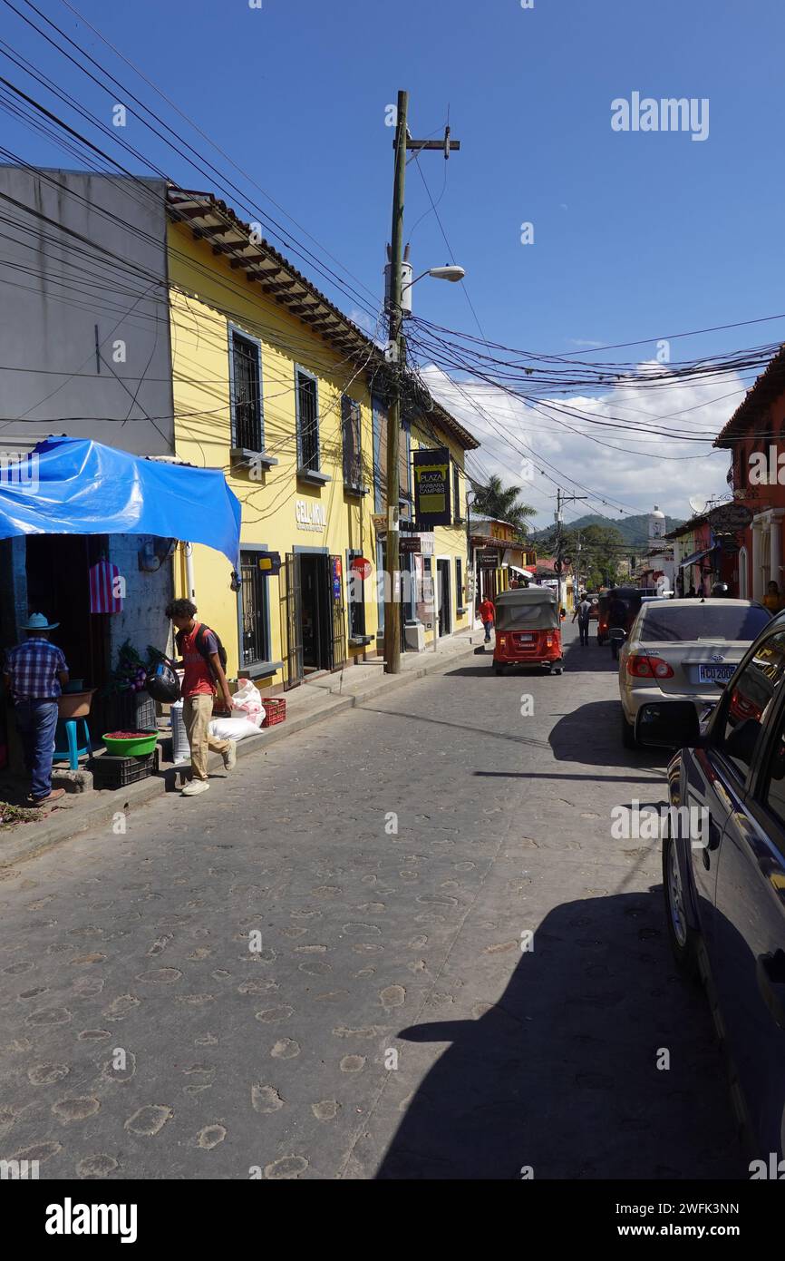 The city of Gracias, Lempira at the foot of Celaque mountain, Honduras, Central America Stock Photo