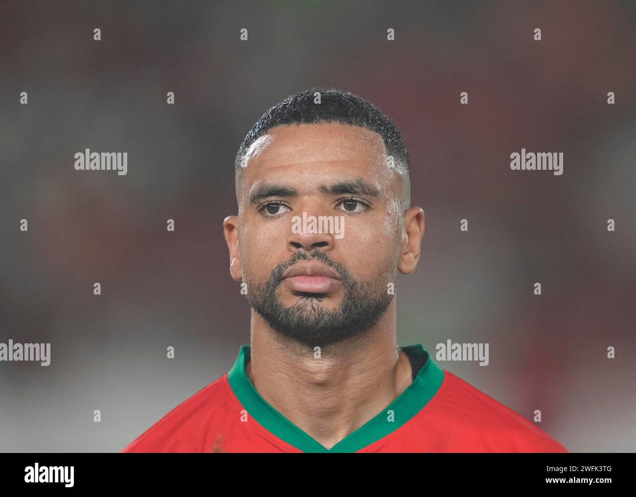 January 30 2024: Youssef En-Nesyri (Morocco) // during a African Cup of Nations Round of 16 game, Morocco vs South Africa, at Stade Laurent Pokou, San Pedro, Ivory Coast. Kim Price/CSM (Credit Image: © Kim Price/Cal Sport Media) Stock Photo