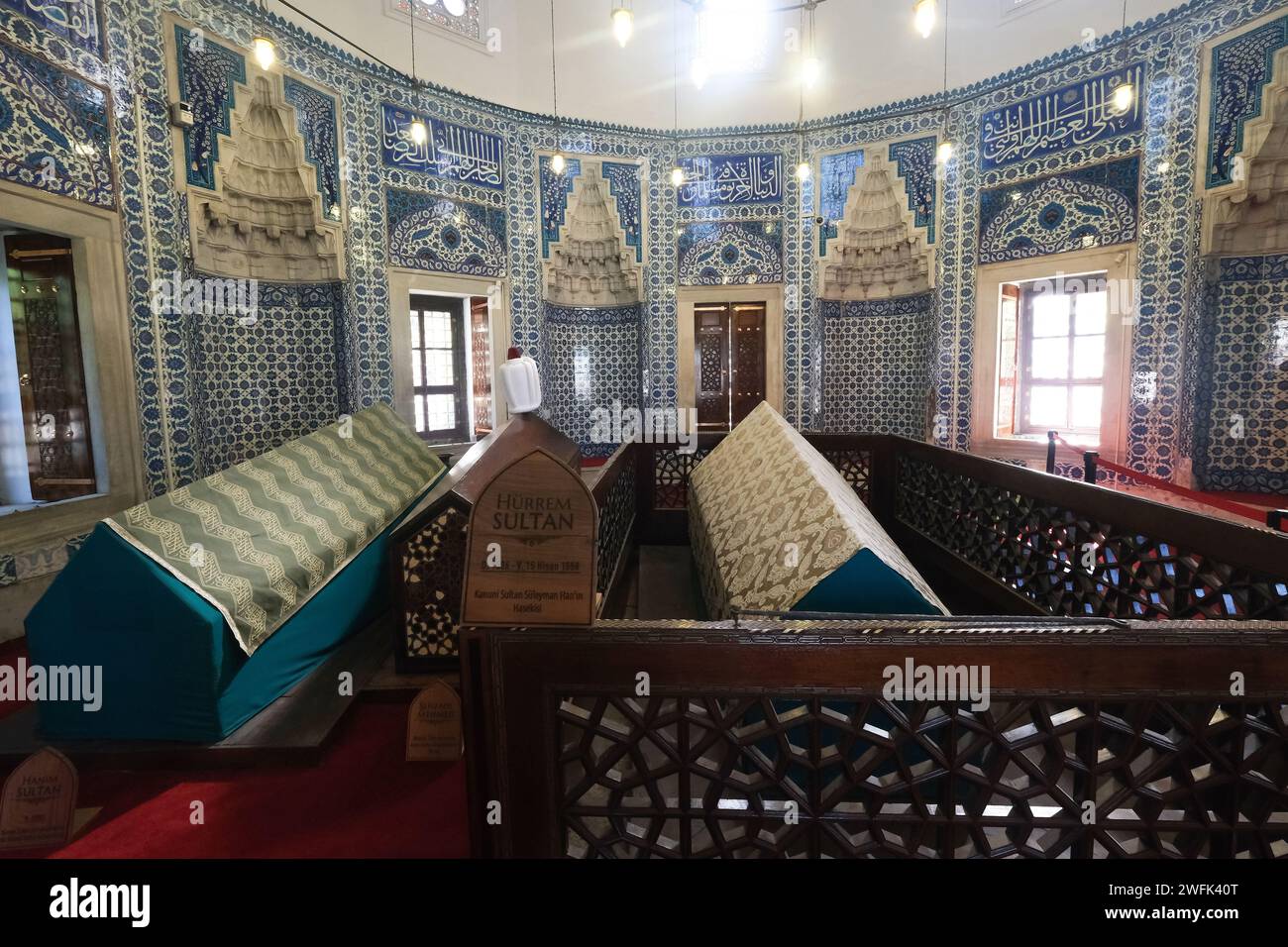 Interior view of Tomb of Hurrem (Roksolana) Sultan who is wife of the ...