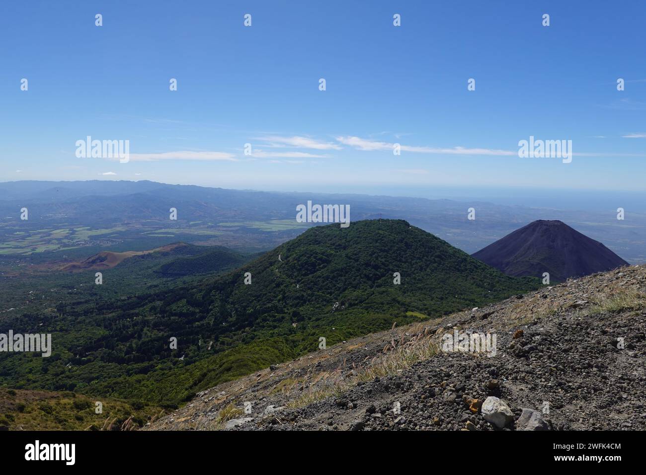 Views from summit of Santa Ana volcano, El Salvador, Central America Stock Photo
