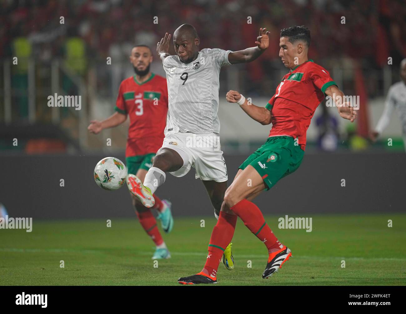 January 30 2024 Evidence Makgopa (South Africa) and Nayef Aguerd (Morocco) // during a African