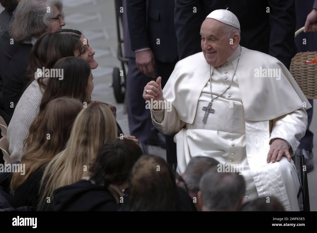 Vatican City, Vatican 31 january 2024. Pope Francis during his weekly