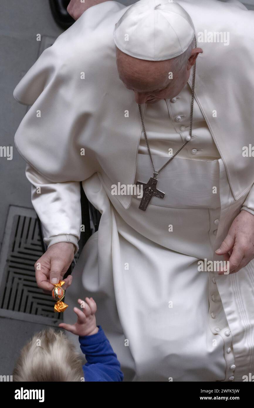 Vatican City, Vatican 31 january 2024. Pope Francis during his weekly