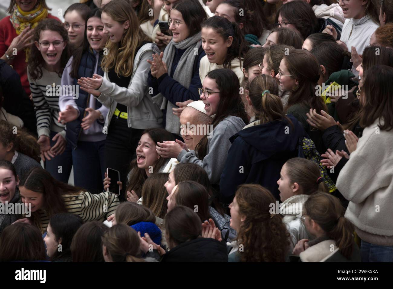 Vatican City, Vatican 31 january 2024. Pope Francis during his weekly