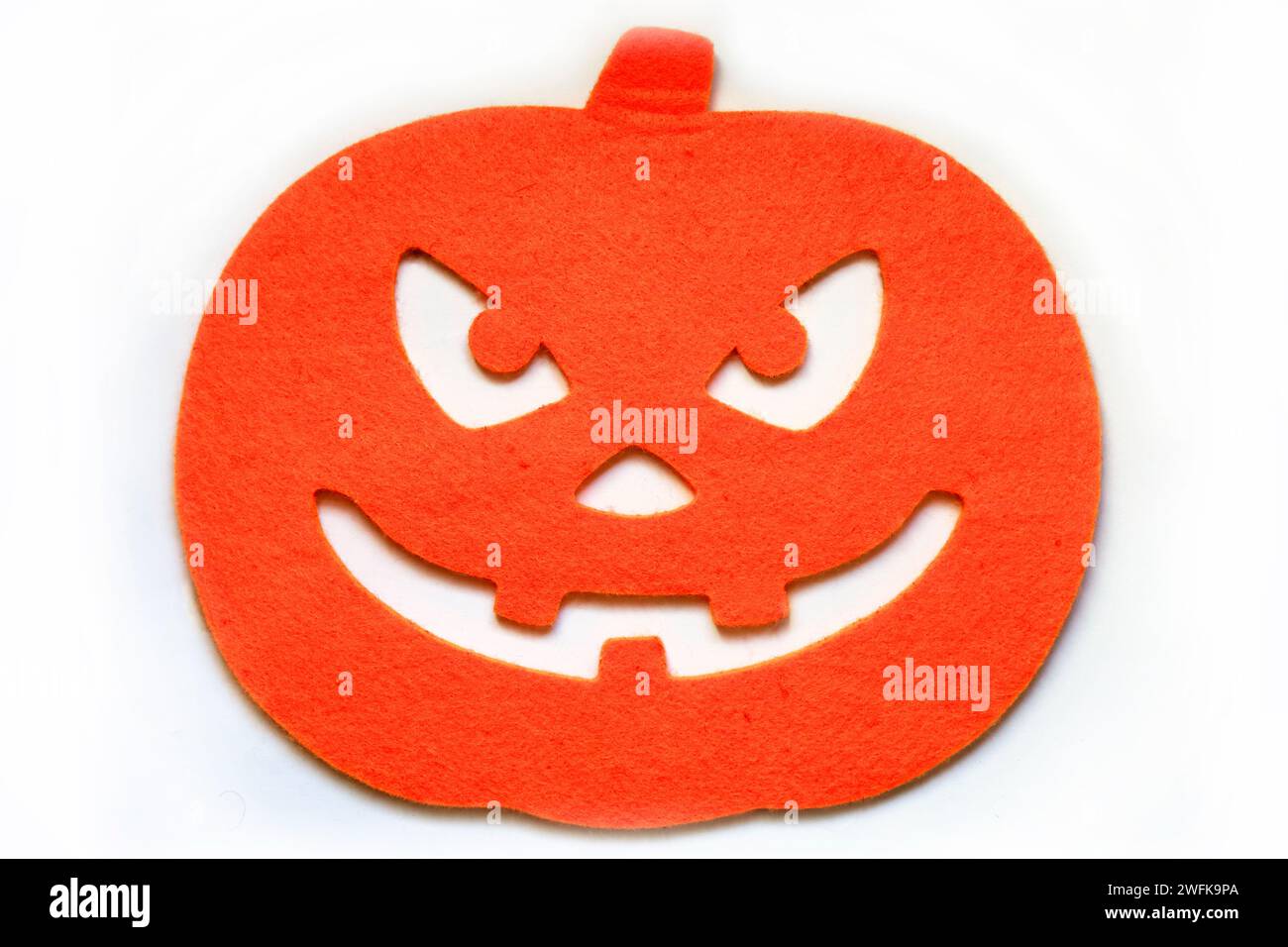 Felt cut out shape of a pumpkin Halloween face, Jack o lantern. Studio ...