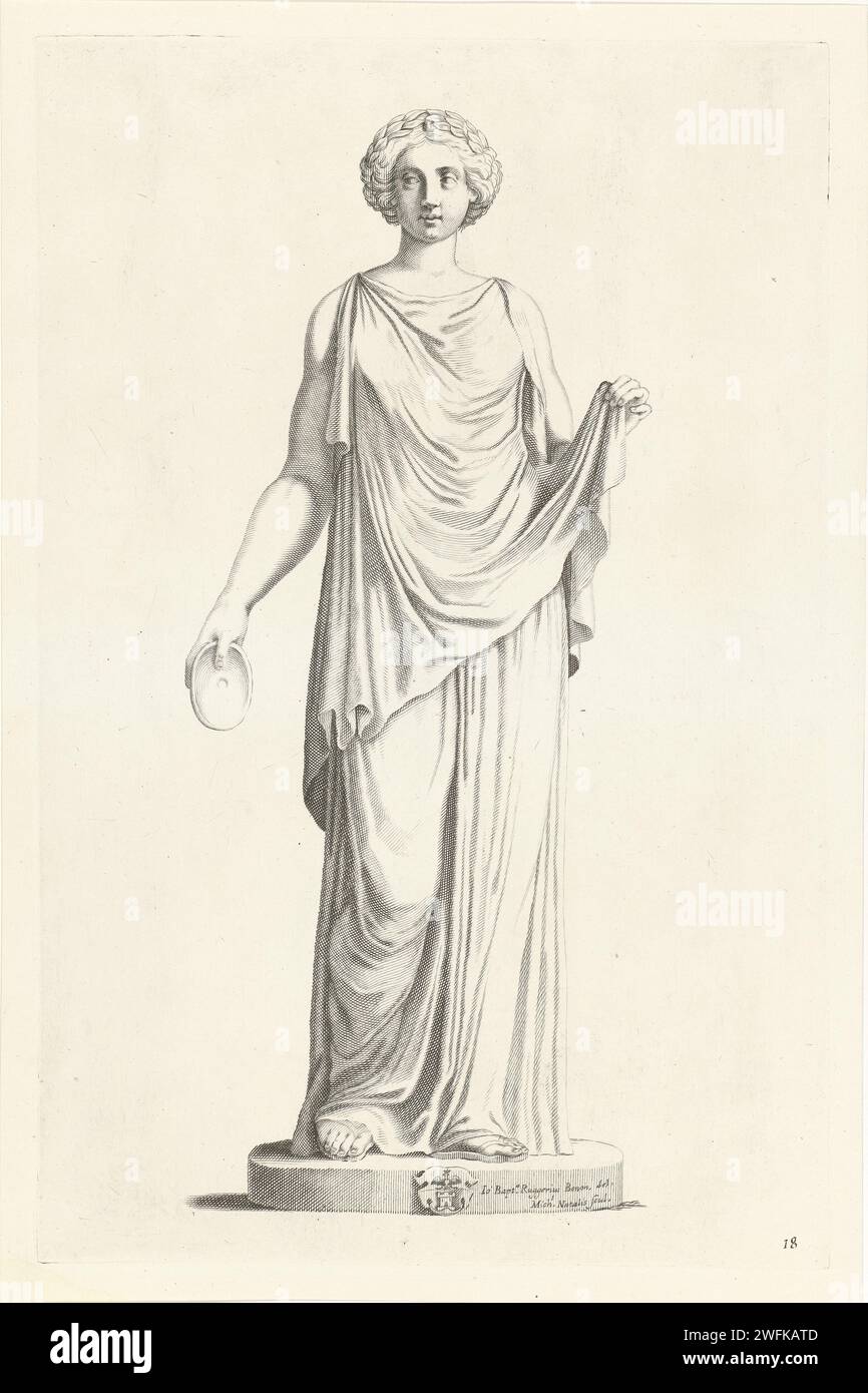 Statue of a young woman, Michel Natalis, After Giovanni Battista ...