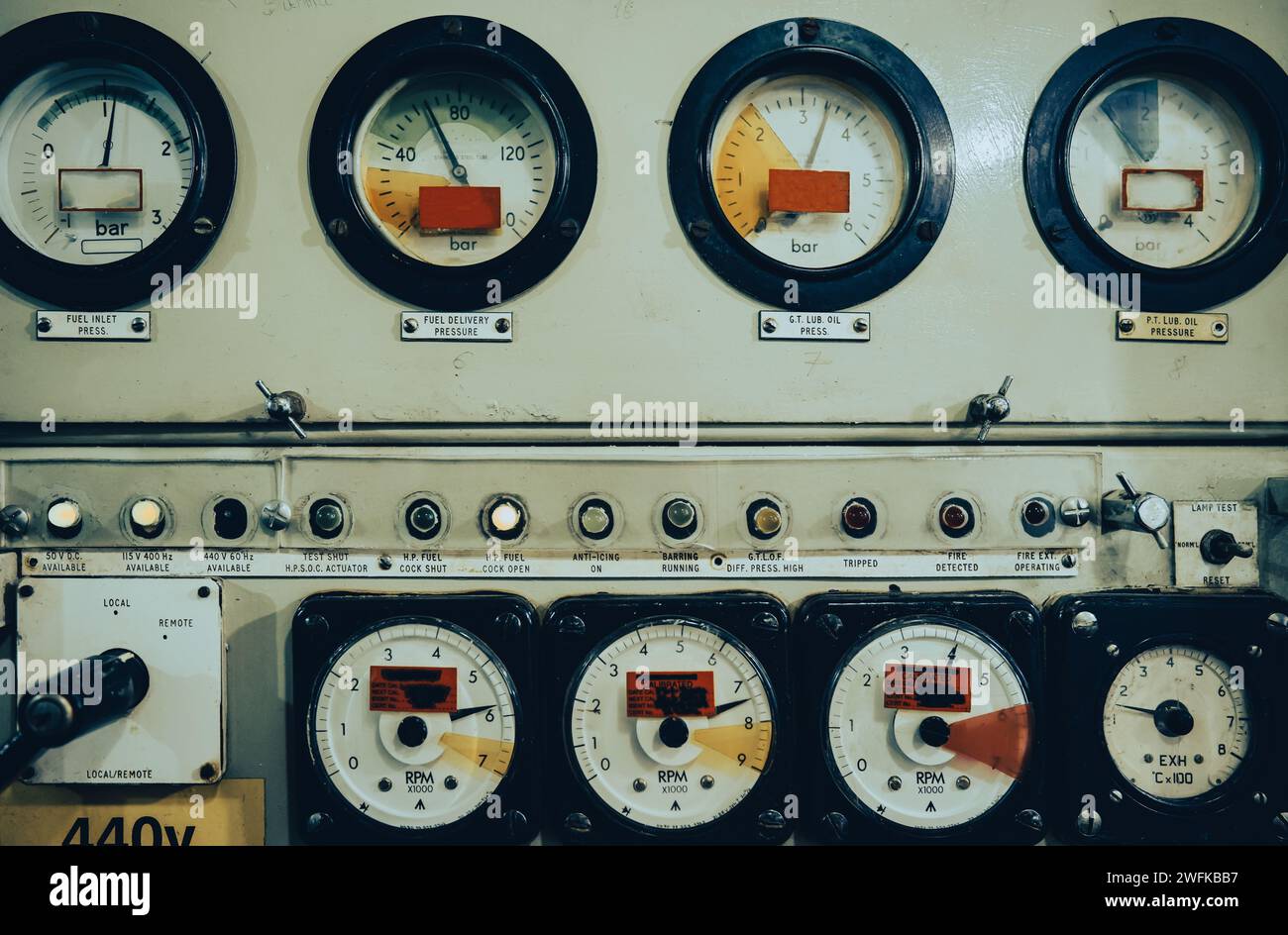 Image of a control panel with many buttons Stock Photo - Alamy