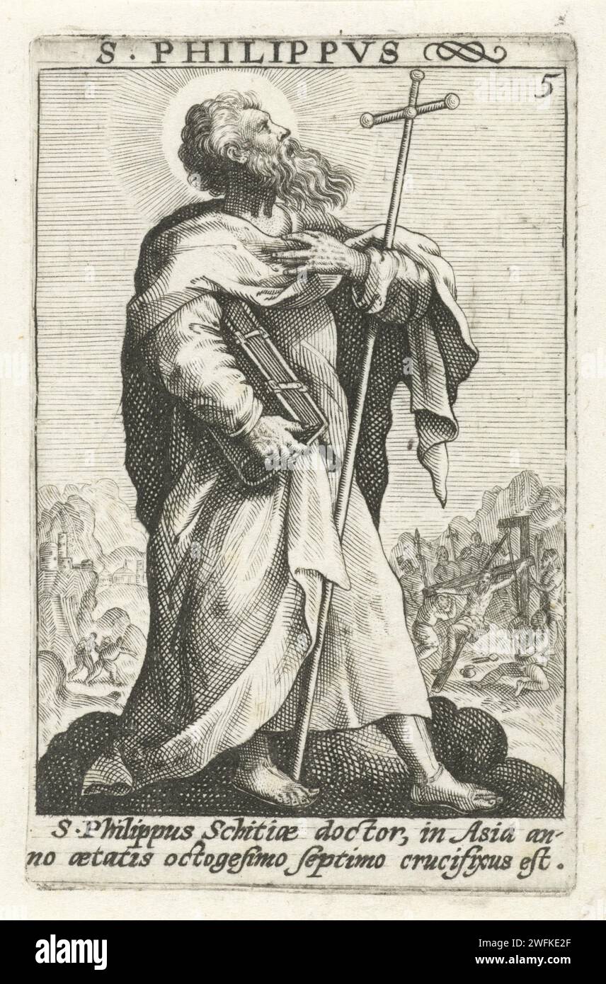 Apostle Filippus, Crispijn van de Passe (I), 1574 - 1637 print The ...