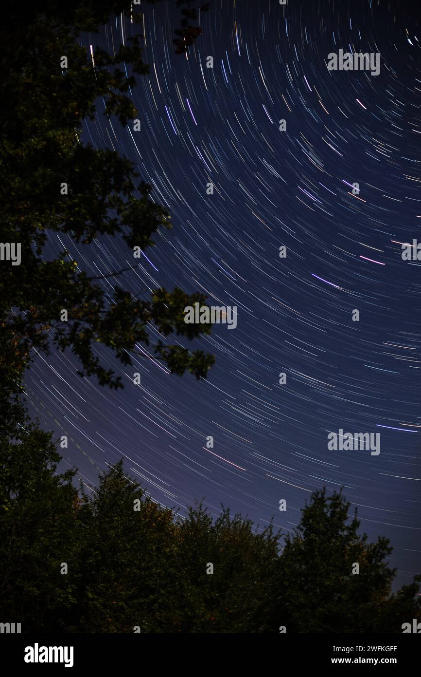 The rotation of the earth in the footprints of the stars Stock Photo ...
