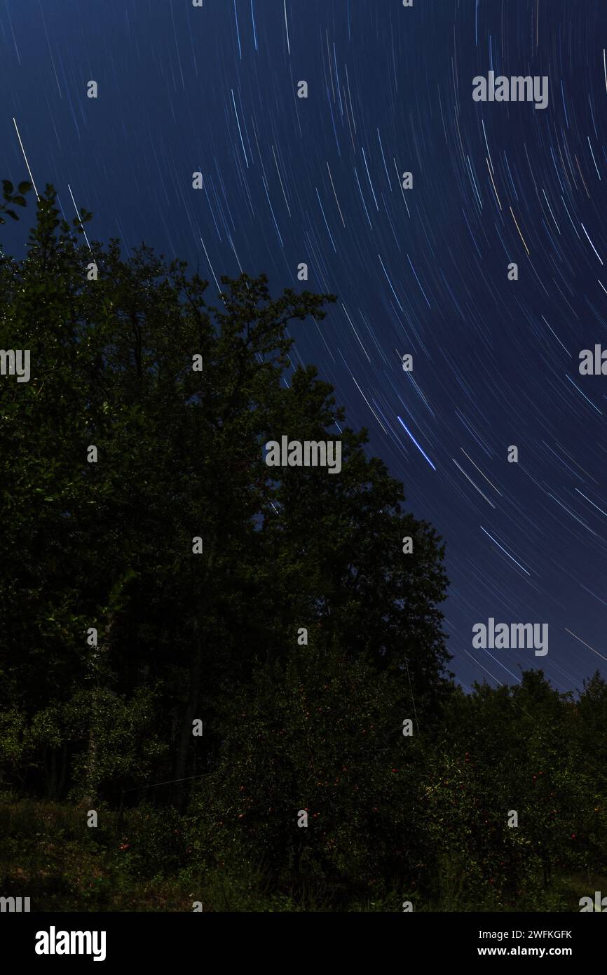 The rotation of the earth in the footprints of the stars Stock Photo ...