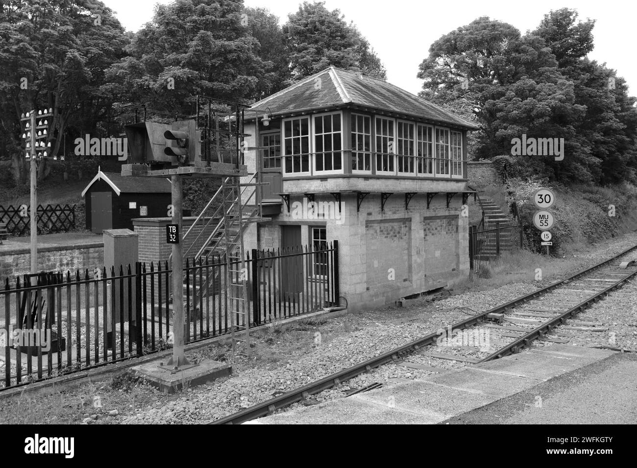 The Signal box at Cromer railway station, North Norfolk Coast, England, UK Stock Photo