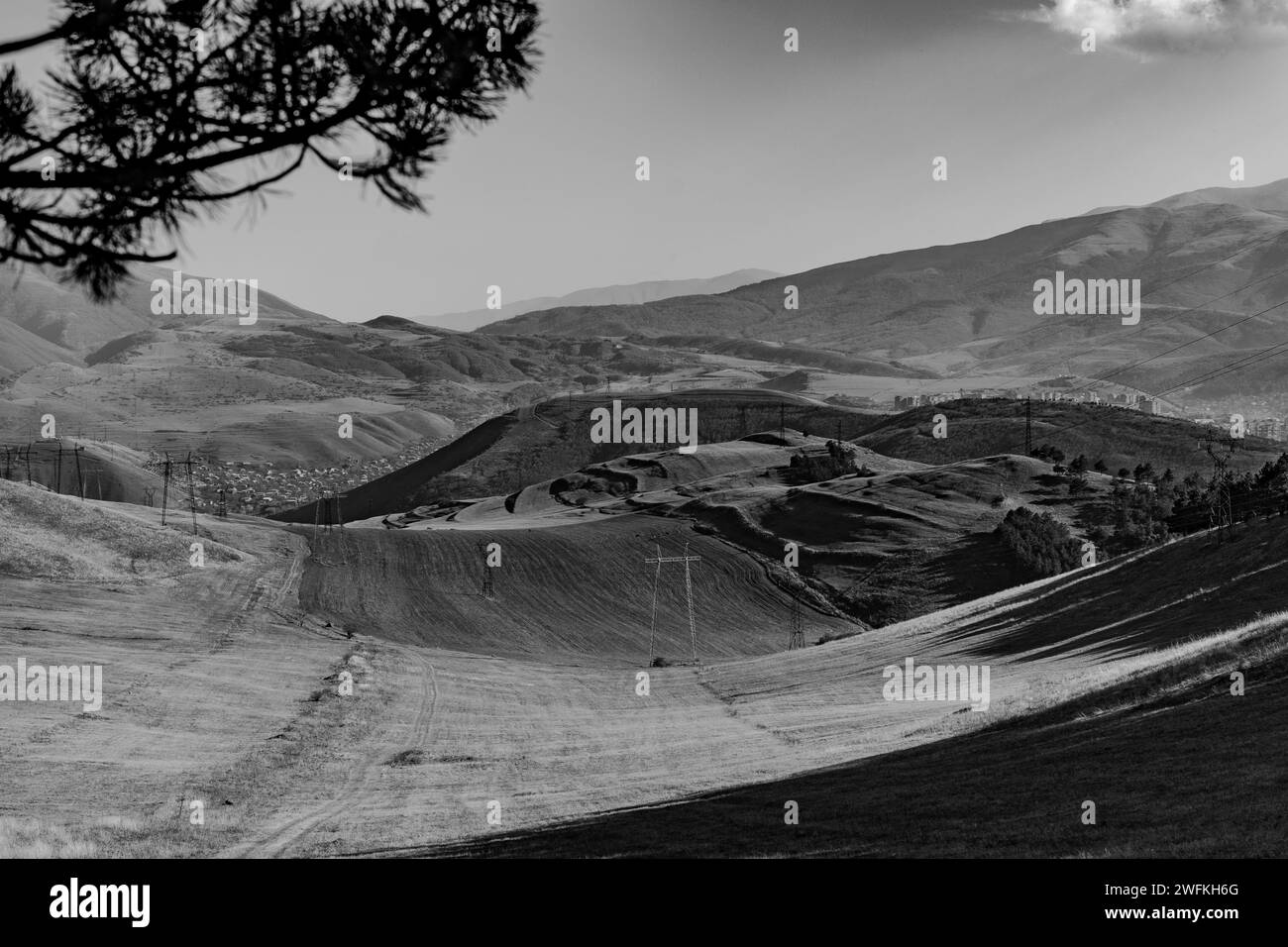 Caucasus mountains landscape in Black and White Stock Photos & Images ...